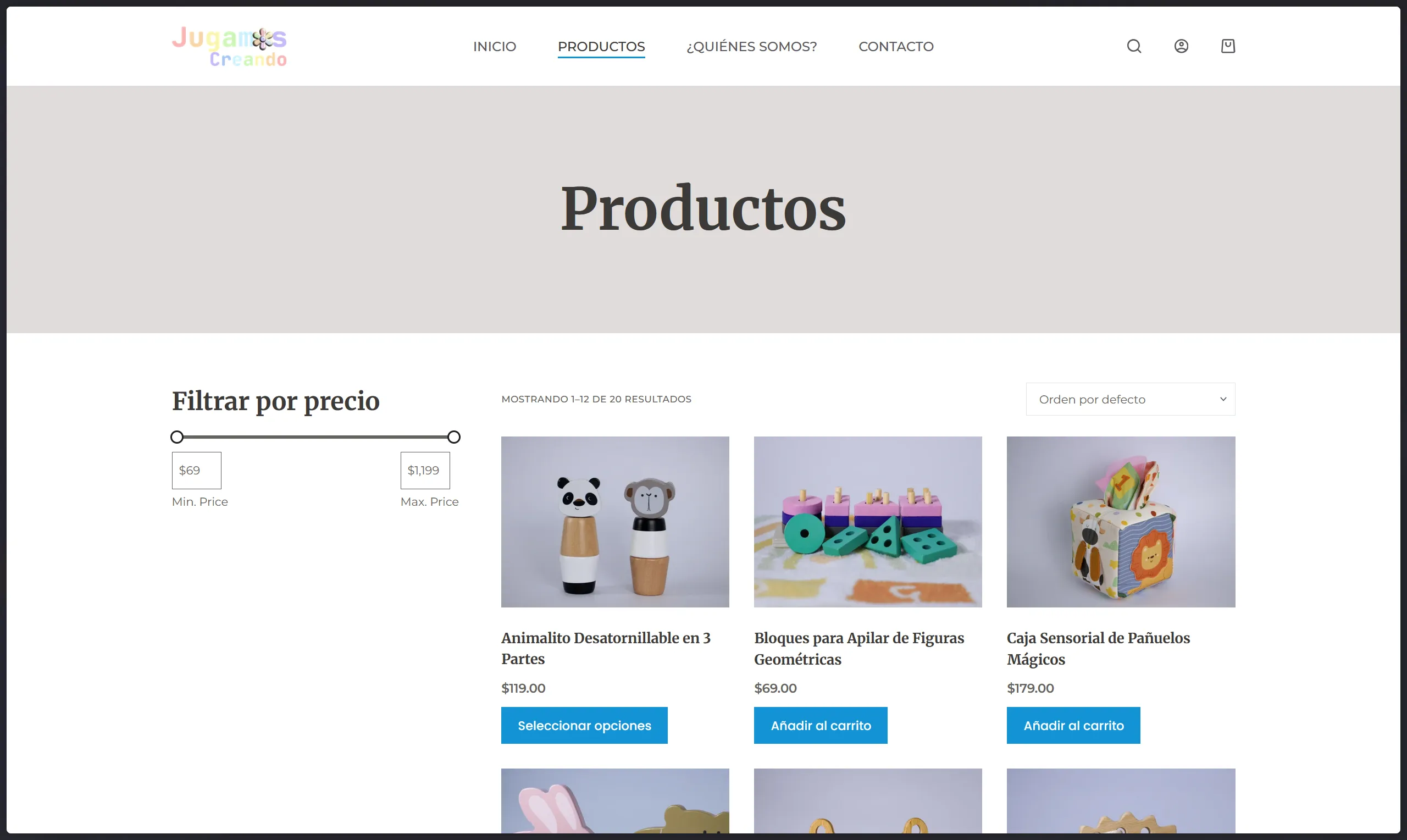 jugamos creando products page