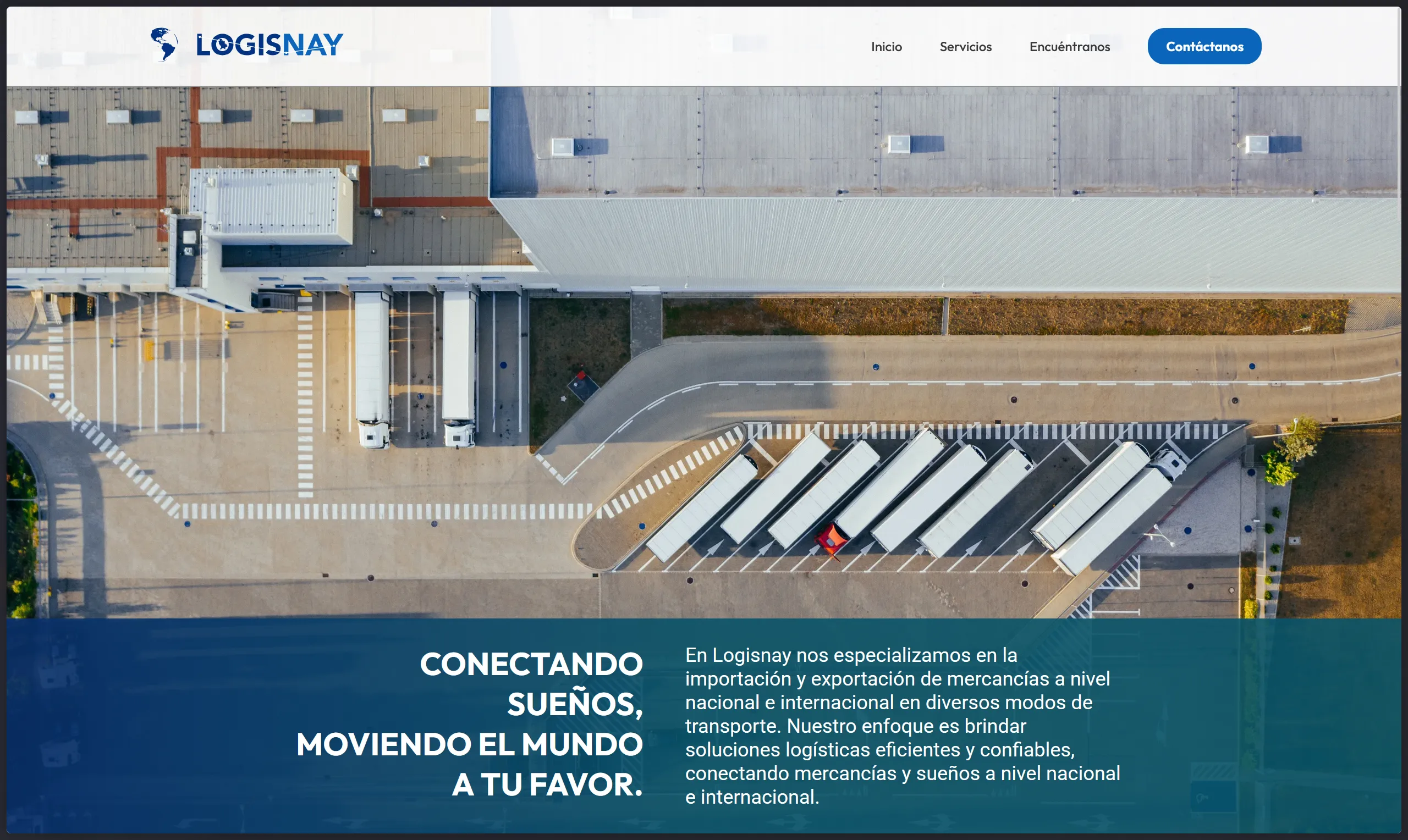 logisnay landing page