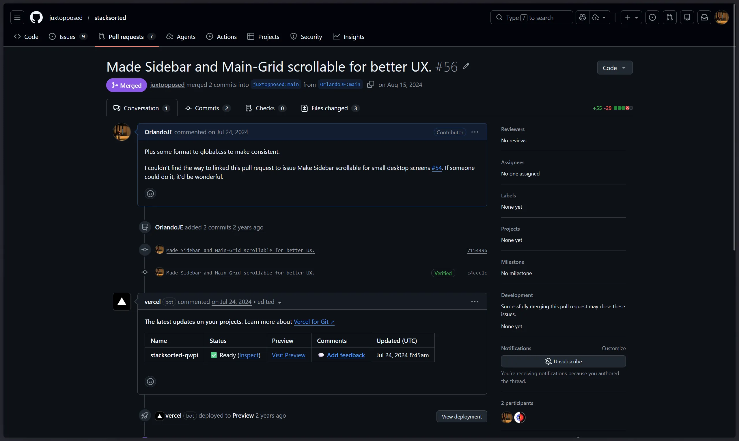 Stack Sorted contribution 2